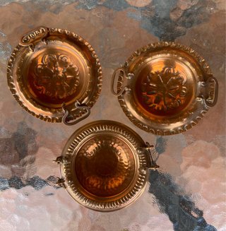 Set de 3 Platillos de Cobre Antiguos