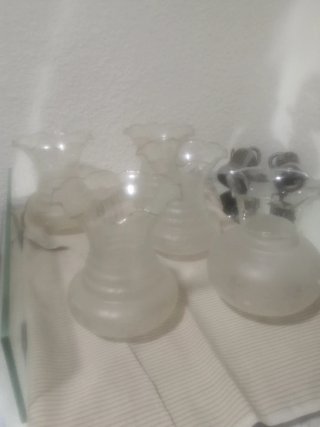 Set de 4 Farolillos de Cristal Antiguos