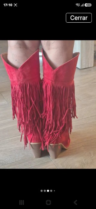 Botas Rojas con Flecos