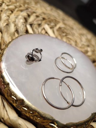 3 Pares de Pendientes de Plata