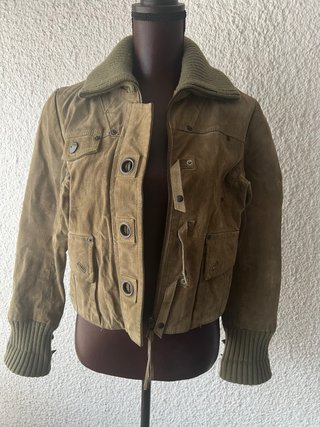 Chaqueta de Ante Verde Militar Talla L