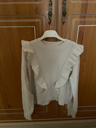 Jersey Beige con Volantes