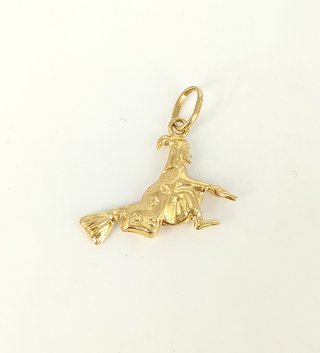 Colgante Bruja de oro de 18k, 0.96 g.