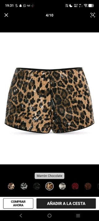 Pantalón corto de lentejuelas leopardo