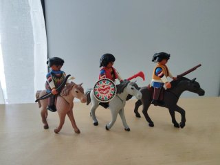 Lote 3 Indios Apaches a Caballo oeste Playmobil.