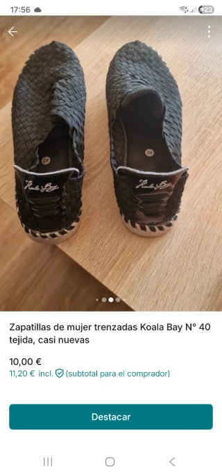 Zapatillas Trenzadas Koala Bay Negras Talla 40