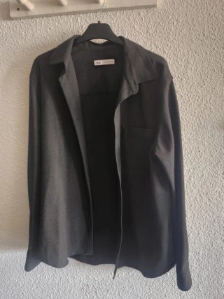 Camisa Zara Negra Texturizada