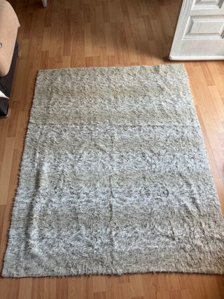 Alfombra 1,25 x 1,50 de pelo largo beige conservad