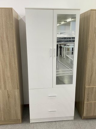 Armario blanco de 2 puertas + espejo NUEVO