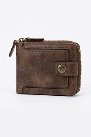 Cartera Marrón de Cuero Sintético