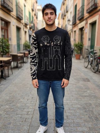 Camiseta Desigual Manga Larga Negra