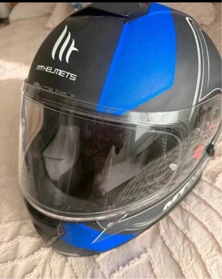 Casco de Moto MT Helmets Negro y Azul