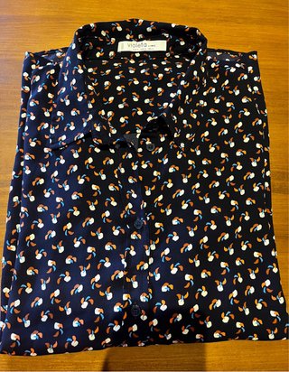 Camisa Violeta by Mango Estampada Talla M