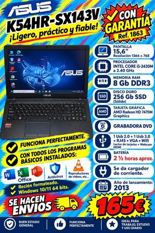 Portatil ASUS K54HR-SX143V (1863)