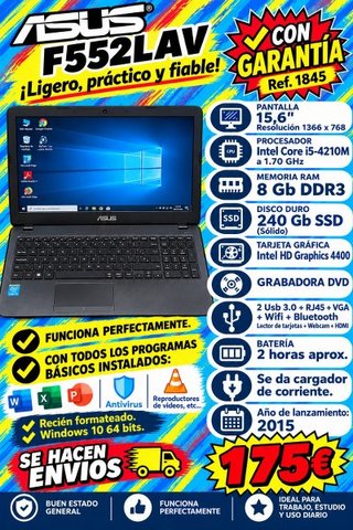 Portatil ASUS F552LAV (1845)