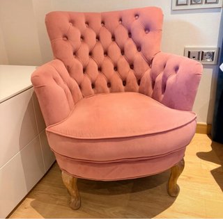 Sillón de Terciopelo Rosa