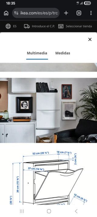 Un Zapatero de pared IKEA blanco