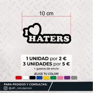 Pegatina I Love Haters 10 cm