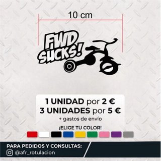 Pegatina FWD Sucks con Triciclo