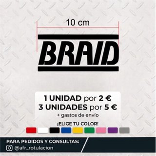 Pegatina Vinilo BRAID 10 cm