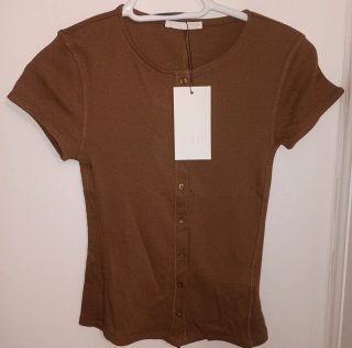 Camiseta Zara Marrón Talla M