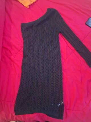 Vestido de rejilla negro