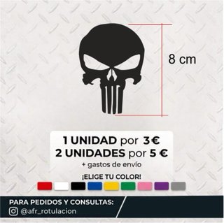 Pegatina Calavera Punisher 8 cm