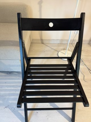 Silla Plegable de Madera Negra