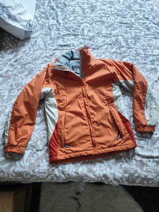 Anorak de Mujer Naranja, Beige y Gris