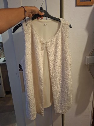 Chaleco de pelo blanco