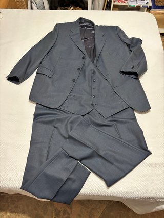 Traje 3 Piezas MARCOS Sastrería Talla 60 XXXL Gris
