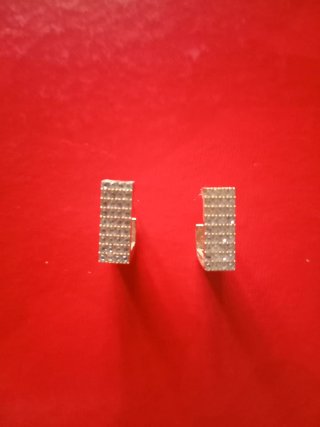 Pendientes Dorados Cuadrados con Circonitas
