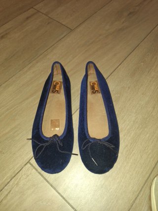 Bailarinas Chuches Azules de Terciopelo