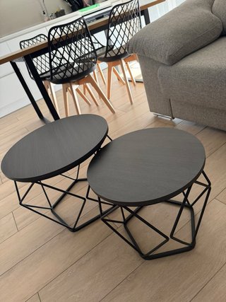 Set de 2 Mesitas Auxiliares Negras
