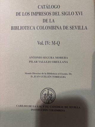 Catálogo de los impresos del s.XVI