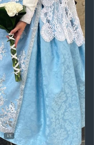 Falda Fallera Azul Damasco