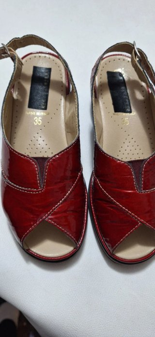 Sandalias de Cuña Rojas Talla 35