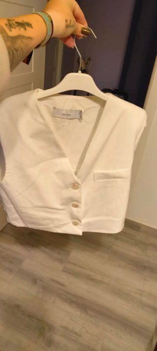 Chaleco Blanco Bershka Talla S
