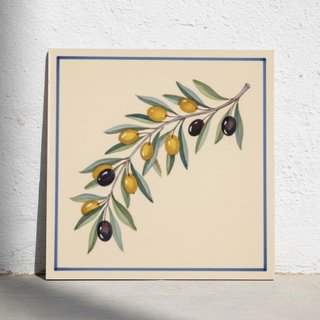Azulejo cerámico olivo mediterráneo para cocina
