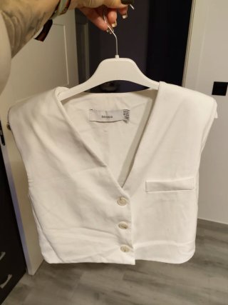 Chaleco Blanco Bershka Talla S