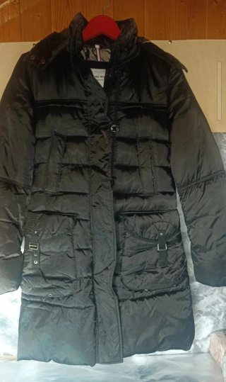 Abrigo Plumas Negro Talla M