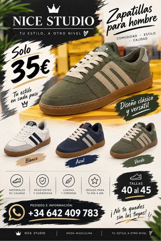 Zapatillas Estilo Zamba Hombre