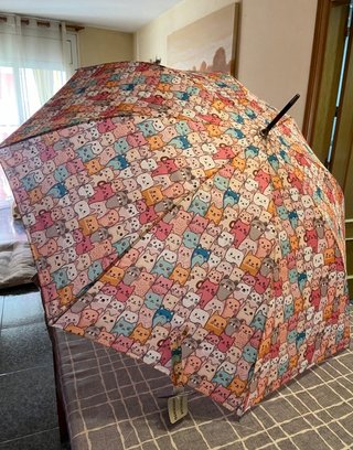 PARAGUAS AUTOMÁTICO ESTAMPADO GATITOS