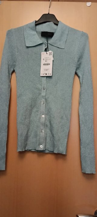 Camiseta de punto Zara Turquesa Talla S