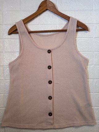 Camiseta sin mangas beige Shein Talla XS