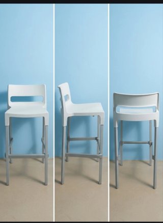 Set de 2 Taburetes de Barra Blancos