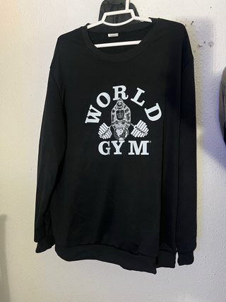 Camiseta Manga Larga World Gym Negra