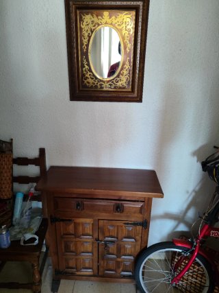 Espejo  Mueble de Entrada de Madera