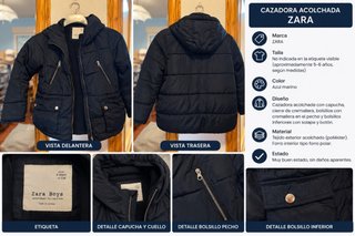 Cazadora Acolchada Zara Azul