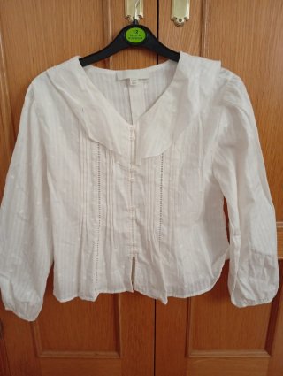 Blusa Blanca Zara Kids Talla 13/14